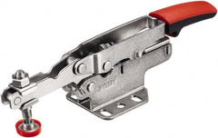Bessey - 450 Lb Holding Capacity, Horizontal Handle, Manual Hold Down Toggle Clamp - U-Bar, Flanged Base, Carbon Steel - Exact Tooling