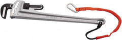 Proto - 12" Aluminum Tethered Straight Pipe Wrench - 2" Pipe Capacity - Exact Tooling