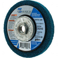 Norton - 4-1/2" Diam, 1/2" Face Width, Medium Grade, Aluminum Oxide Deburring Wheel - Exact Tooling