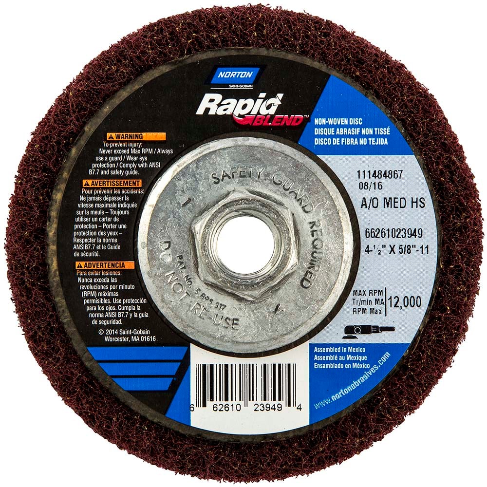 Norton - Deburring Discs Disc Diameter (Inch): 4-1/2 Abrasive Material: Aluminum Oxide - Exact Tooling