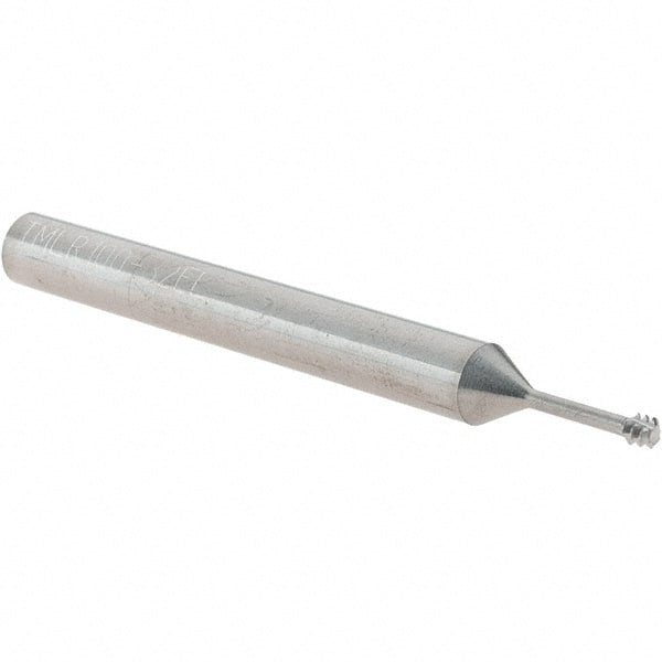 Scientific Cutting Tools - #6-32 UNC, 0.1" Cutting Diam, 3 Flute, Solid Carbide Helical Flute Thread Mill - Internal Thread, 0.4" LOC, 2-1/2" OAL, 1/4" Shank Diam - Exact Tooling