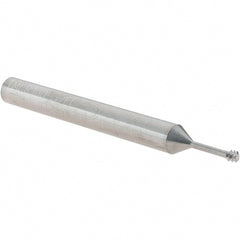 Scientific Cutting Tools - #6-32 UNC, 0.1" Cutting Diam, 3 Flute, Solid Carbide Helical Flute Thread Mill - Internal Thread, 0.4" LOC, 2-1/2" OAL, 1/4" Shank Diam - Exact Tooling