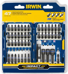 Irwin - 47 Piece, Phillips, Square, Torx, Hex Nutsetter Handle, Drive Set - 1/4 to 3/8" Hex, #1 to #3 - Exact Tooling