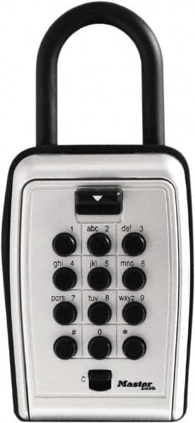 Master Lock - 3-1/8" Wide x 6.8" Overall Height, Push Button Combination, Portable Key Safe - Zinc Finish - Exact Tooling