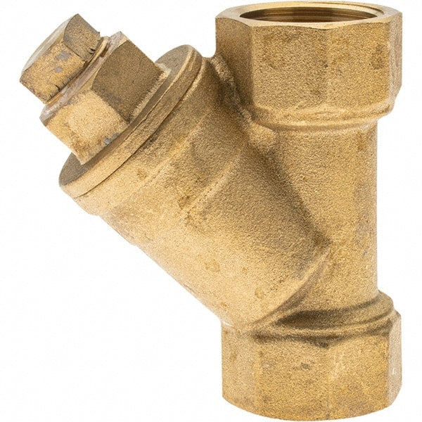 Value Collection - 3/4" Pipe, Female NPT Ends, Forged Brass Y-Strainer - 600 psi WOG Rating, 150 psi WSP Rating - Exact Tooling