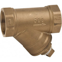 Value Collection - 3/8" Pipe, Female NPT Ends, Forged Brass Y-Strainer - 600 psi WOG Rating, 150 psi WSP Rating - Exact Tooling
