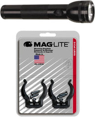 Mag-Lite - Krypton Bulb, Industrial/Tactical Flashlight - Black Aluminum Body, D Batteries - Exact Tooling
