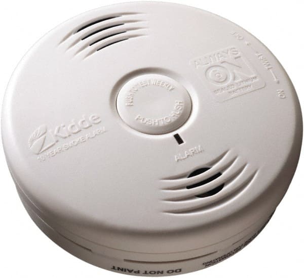 Kidde - 1.6 Inch Long x 5.22 Inch Wide x 5.22 Inch Diameter, Smoke Alarm - 85 dB Decibel Rating, Lithium Battery Included, Indicating Light, Tamper Resistant - Exact Tooling