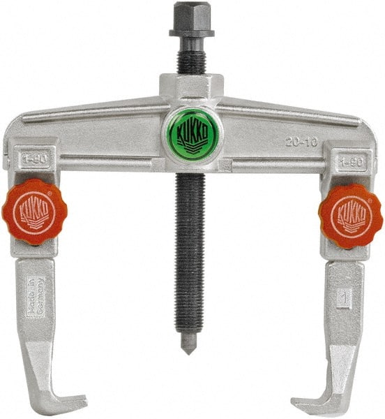 KUKKO - 2 Jaw, 1-7/16" to 3-9/16" Spread, 5 Ton Capacity, Reversible Puller - 3.94" Reach, 8" Long, For Gears, Bearings, Pulleys, Bushings, Seals - Exact Tooling