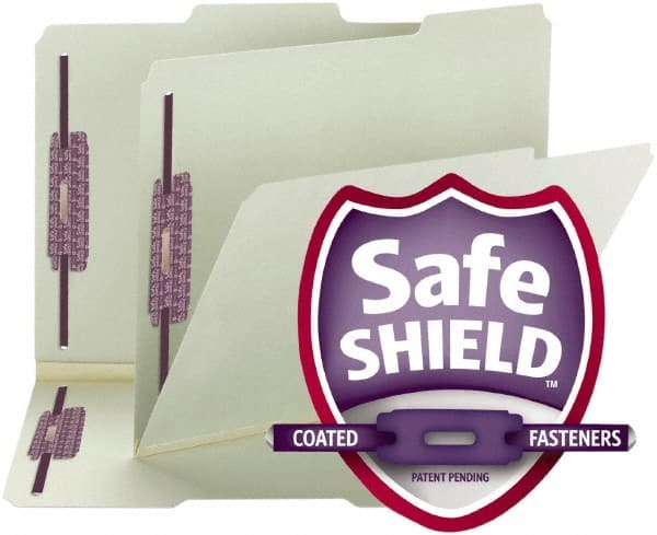 Samsill - 8-1/2 x 11", Letter Size, Gray-Green, File Folders with Top Tab Fastener - 11 Point Stock, 1/3 Tab Cut Location - Exact Tooling