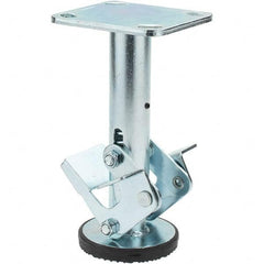 Hamilton - Floor Truck Lock for 8" Diam Caster Wheels - 8-1/2" Retracted Clearance, 4" x 4-1/2" Top Plate Size, 2-5/8" x 3-5/8" Slotted to 3" x 3" Bolt Hole Spacing - Exact Tooling
