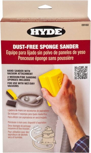 Hyde Tools - 3' Hose Length, Sanding Sponge - Use With Shop Vacs - Exact Tooling