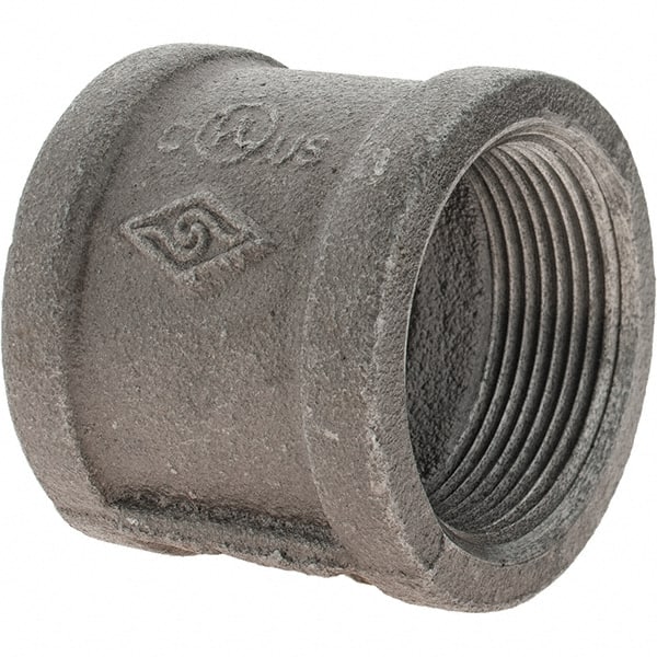 Value Collection - Size 1-1/2", Class 150, Malleable Iron Black Pipe Coupling - 150 psi, Threaded End Connection - Exact Tooling