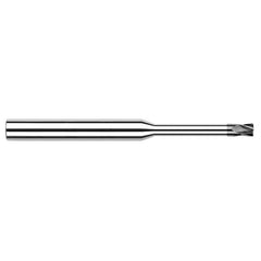 Diamond End Mills for Non-Ferrous Materials - CVD Diamond - 0.0620″ (1/16″) Cutter Diameter × 0.0100″ Radius × 0.0930″ (3/32″) Length of Cut × 0.3120″ (5/16″) Reach Carbide Corner Radius End Mill, 4 Flutes, CVD Diamond Coated - Exact Tooling