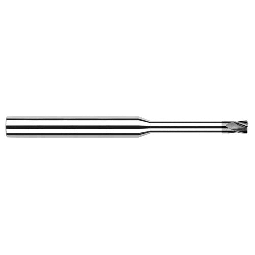 Diamond End Mills for Non-Ferrous Materials - CVD Diamond - 0.1250″ (1/8″) Cutter Diameter × 0.0150″ (1/64″) Radius × 0.1870″ (3/16″) Length of Cut × 1.0000″ (1″) Reach Carbide Corner Radius End Mill, 4 Flutes, CVD Diamond Coated - Exact Tooling