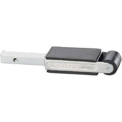 Dynabrade - 7/8" Wide Contact Arm - For Flat Grinding with Platen Pad, 18" Belt Length x 1" Belt Width, Crowned, Rubber, 70" Contact Wheel Diam - Exact Tooling