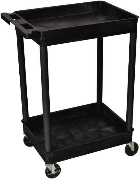 Luxor - 300 Lb Capacity, 24" Wide x 18" Long x 37" High Shelf Cart - 2 Shelf, Plastic - Exact Tooling