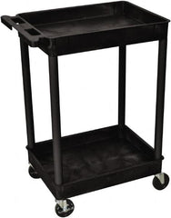 Luxor - 300 Lb Capacity, 24" Wide x 18" Long x 37" High Shelf Cart - 2 Shelf, Plastic - Exact Tooling