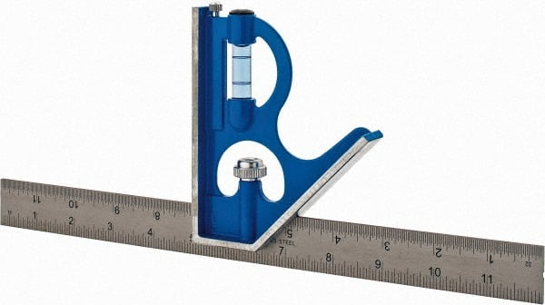 Empire Level - 2 Piece, 12" Combination Square Set - 1/64 & 1/32" (English) Graduation, Stainless Steel Blade, - Exact Tooling