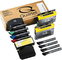 Quartet - 8 Chisel Point Dry Erase Markers - Includes 1 Blue, 1 Green, 1 Red & 5 Black, For Use with Dry Erase Boards - Exact Tooling