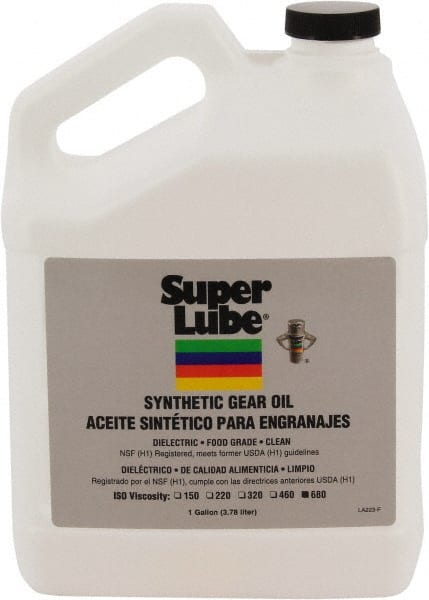 Synco Chemical - 1 Gal Plastic Bottle, Synthetic Gear Oil - -40°F to 450°F, 680 St Viscosity at 40° C, ISO 680 - Exact Tooling