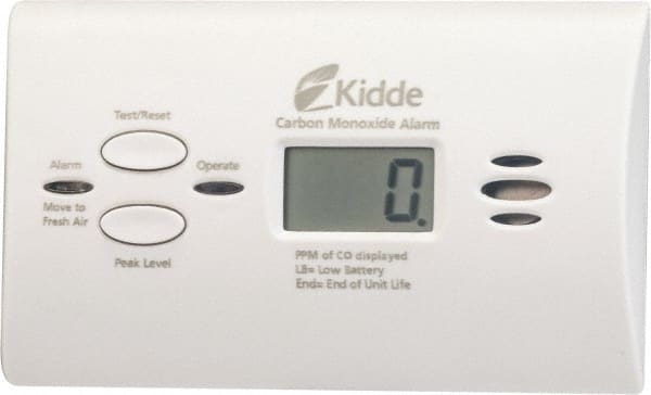 Kidde - CO Alarm - 85 dB Decibel Rating, AA Battery Included, Wall or Ceiling Mount, Electrochemical Sensor - Exact Tooling
