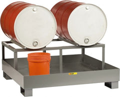 Little Giant - 66 Gal Sump, 2 Drum, Steel Drum Rack - 51" Long x 51" Wide x 22" High - Exact Tooling