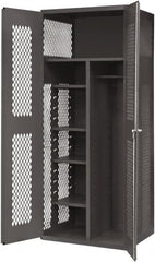 Durham - 5 Shelf Locking Storage Cabinet - Steel, 36" Wide x 24" Deep x 84" High, Gray - Exact Tooling