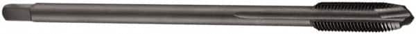DORMER - M4x0.50 Metric Fine, 3 Flute, Oxide Finish, Cobalt Spiral Point Tap - Plug Chamfer, Right Hand Thread, 63mm OAL, 12mm Thread Length, 2.8mm Shank Diam, 6H Class of Fit, Series EP11 - Exact Tooling