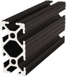 80/20 Inc. - 72 Inches Long x 1 Inch Wide x 2 Inches High, T Slotted Aluminum Extrusion - 0.7914 Square Inches, Black Anodized Finish - Exact Tooling