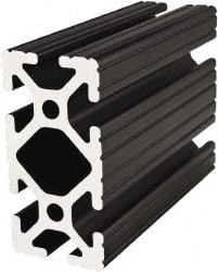80/20 Inc. - 72 Inches Long x 1-1/2 Inches Wide x 3 Inches High, T Slotted Aluminum Extrusion - 2.0798 Square Inches, Black Anodized Finish - Exact Tooling