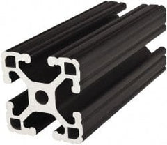 80/20 Inc. - 72 Inches Long x 1-1/2 Inches Wide x 1-1/2 Inches High, T Slotted Aluminum Extrusion - 0.8986 Square Inches, Black Anodized Finish - Exact Tooling