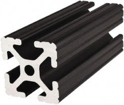 80/20 Inc. - 72 Inches Long x 1-1/2 Inches Wide x 1-1/2 Inches High, T Slotted Aluminum Extrusion - 1.154 Square Inches, Black Anodized Finish - Exact Tooling