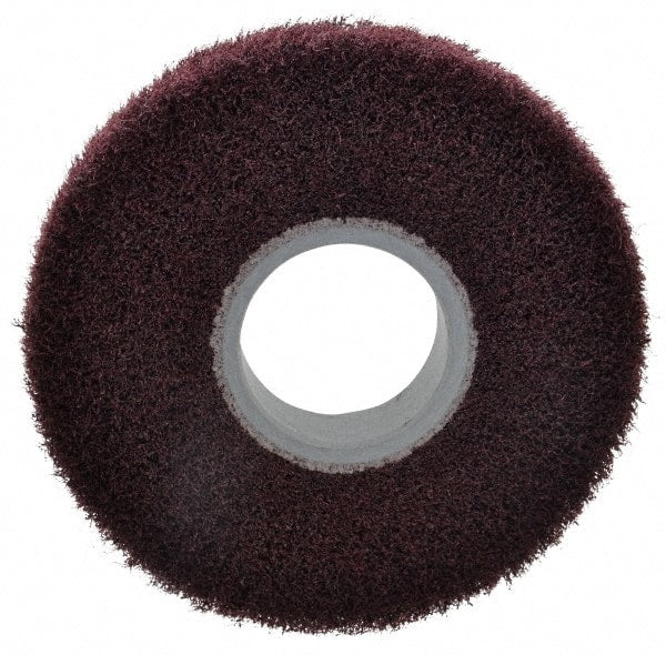 3M - 6" Diam Aluminum Oxide Finishing Flap Wheel - 2" Hole, 1" Wide, Density 5, Nonwoven, Medium Grade, 3,400 Max RPM - Exact Tooling