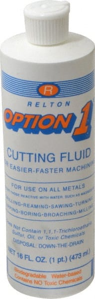 Relton - Option1, 1 Pt Bottle Cutting Fluid - Water Soluble, For Cleaning, Machining - Exact Tooling