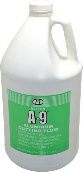 Relton - A-9, 1 Gal Bottle Cutting Fluid - Semisynthetic, For Broaching, Drilling, Milling, Reaming, Sawing, Tapping, Threading - Exact Tooling