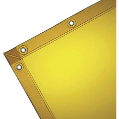 Wilson Industries - 6' High x 8' Wide x 14mm Thick Vinyl Welding Curtain - Gold, Grommet - Exact Tooling