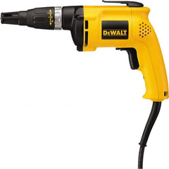 DeWALT - Pistol Grip Handle, 5,300 RPM, 60 In/Lb Torque, Electric Screwdriver - 1/4" Bit Holder, 120 Volts, 6 Amps - Exact Tooling