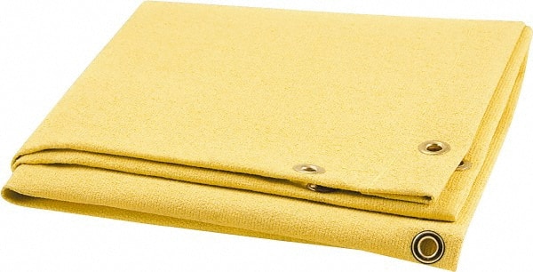 Steiner - 6' High x 6' Wide x 0.051" Thick Acrylic Coated Fiberglass Welding Blanket - Gold, Grommet - Exact Tooling