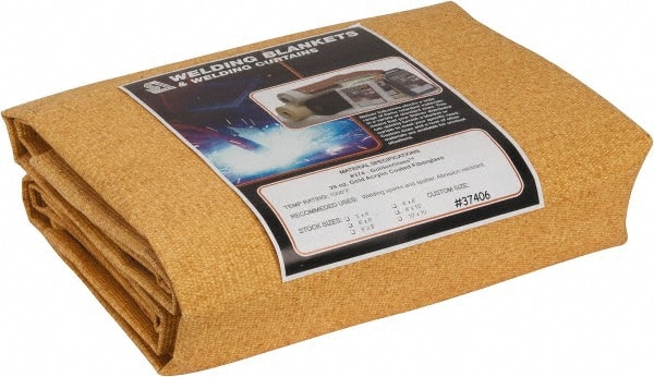 Steiner - 10' High x 6' Wide Coated Fiberglass Welding Blanket - Yellow, Grommet - Exact Tooling