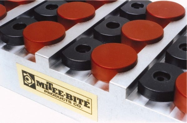 Mitee-Bite - 3/8" Mild Steel Hex, 5/8-11 Stud Thread, Symmetrical Hex Clamp - 35/64" Hex Height, 6,000 Lb Holding Force, Mild Steel Stud, 1-1/8" Long Thread, 100 Ft/Lb Torque, 4 Clamps - Exact Tooling