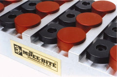 Mitee-Bite - 3/8" Mild Steel Hex, 5/8-11 Stud Thread, Symmetrical Hex Clamp - 35/64" Hex Height, 6,000 Lb Holding Force, Mild Steel Stud, 1-1/8" Long Thread, 100 Ft/Lb Torque, 4 Clamps - Exact Tooling