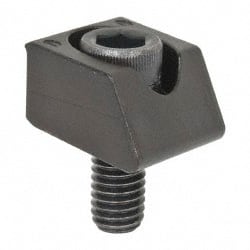 Mitee-Bite - 3/8-16 Screw Thread, 1" Wide x 1/4" High, Serrated Steel Standard Style Screw Mount Toe Clamp - 6,000 Lb Holding Force, 360" Lb Torque, 30 Lb Ft Torque, 23/32" Long Extension, 0.05" Throw, 4 Clamps in Package - Exact Tooling