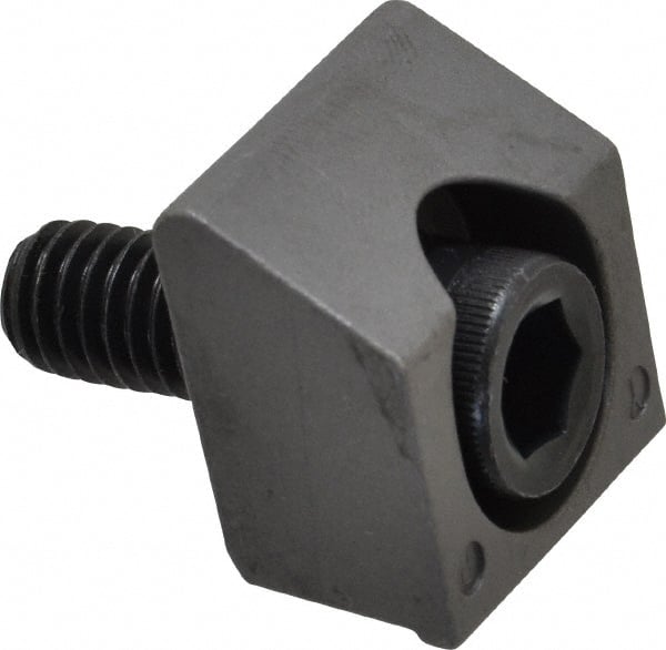 Mitee-Bite - 3/8-16 Screw Thread, 1" Wide x 1/4" High, Smooth Steel Standard Style Screw Mount Toe Clamp - 6,000 Lb Holding Force, 360" Lb Torque, 30 Lb Ft Torque, 23/32" Long Extension, 0.05" Throw, 4 Clamps in Package - Exact Tooling