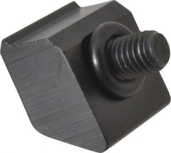 Mitee-Bite - 1/2-13 Screw Thread, 1-1/2" Wide x 3/8" High, Serrated Steel Standard Style Screw Mount Toe Clamp - 12,000 Lb Holding Force, 1,300" Lb Torque, 108.33 Lb Ft Torque, 0.77" Long Extension, 0.075" Throw, 2 Clamps in Package - Exact Tooling
