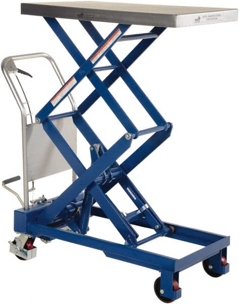 Vestil - 2,000 Lb Capacity Hydraulic Scissor Elevating Cart - 15" Lift Height, 40" Platform Length x 20" Platform Width - Exact Tooling
