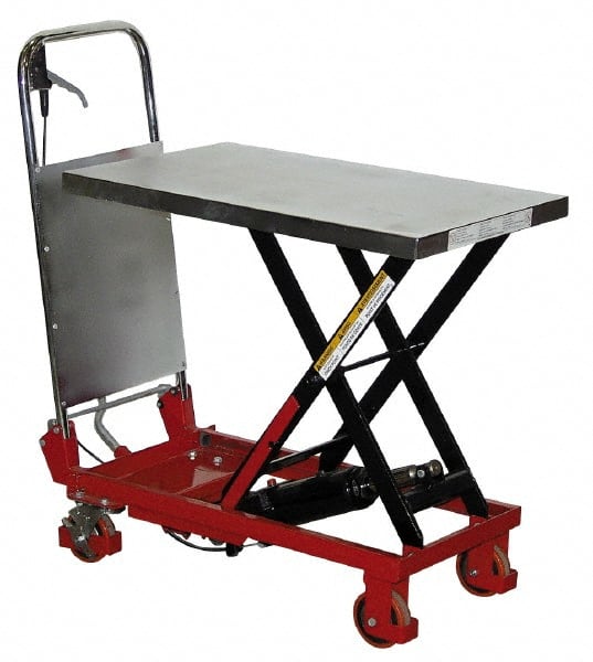 Vestil - 400 Lb Capacity Hydraulic Scissor Elevating Cart - 8-3/4" Lift Height, 27-1/2" Platform Length x 17-1/2" Platform Width - Exact Tooling