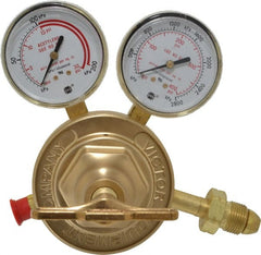 Victor - 510 CGA Inlet Connection, Male Fitting, 15 Max psi, Acetylene Welding Regulator - 9/16-18 Thread - Exact Tooling