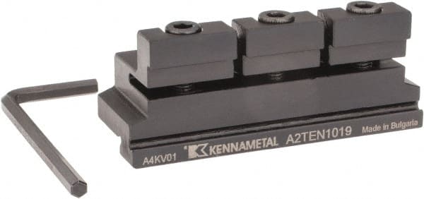 Kennametal - Tool Block Style A2TEN, 19mm Blade Height, 75mm OAL, 30mm OAH, Indexable Cutoff Blade Tool Block - 5/8" Shank Height, 5/8" Shank Width, Reversible, Series A2 Cut-Off - Exact Tooling