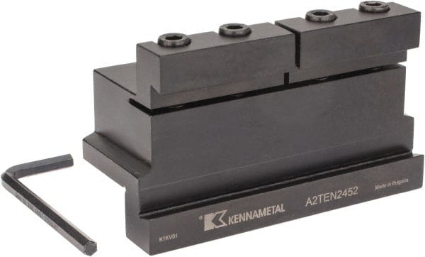 Kennametal - Tool Block Style A2TEN, 52mm Blade Height, 5.32" OAL, 80mm OAH, Indexable Cutoff Blade Tool Block - 1-1/2" Shank Height, 1-1/2" Shank Width, Reversible, Series A2 Cut-Off - Exact Tooling
